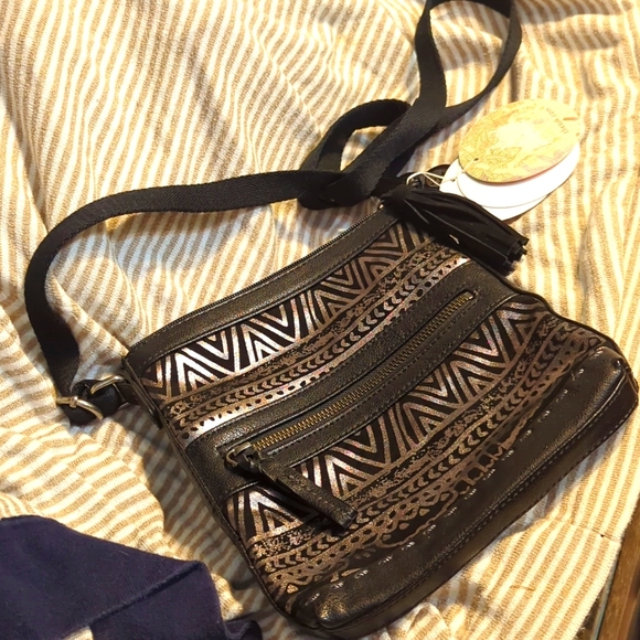 The Sak Other - COPY - NWT: THE SAK "PAX SWING BAG" black🖤leather Xbody 😎COOL metallic details